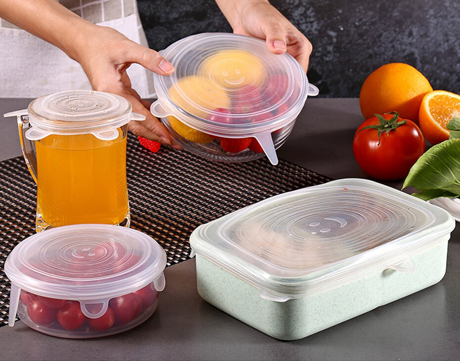 unwasted Reusable Silicone Lids – Versatile Freezer to Microwave Cover for  Food – Leak-Proof Silicone Stretch Lids for 3” - 12” Container, Bowl, or