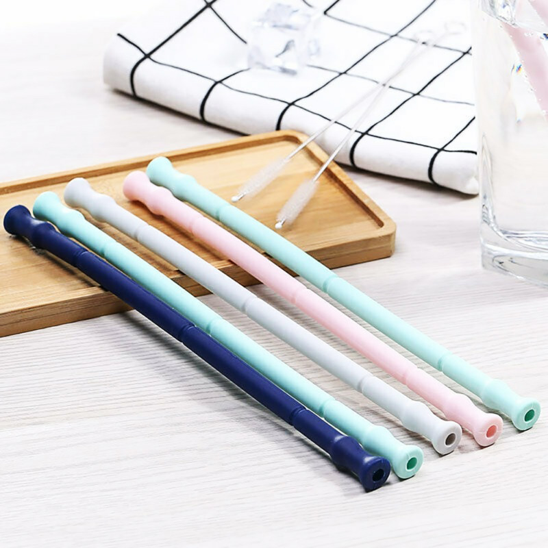 The Silicone Straw, 6 Food-Grade Silicone Straws, BPA Free, Thick & Re –  The Lily Rose Store