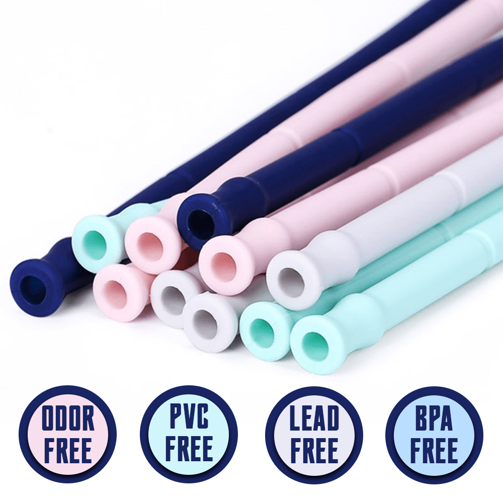 ZERO WASTE INITIATIVE - ZEROWASTEINITIATIVE.COM SET 4 SILICONE FOLDING REUSABLE ZERO WASTE STRAWS 6