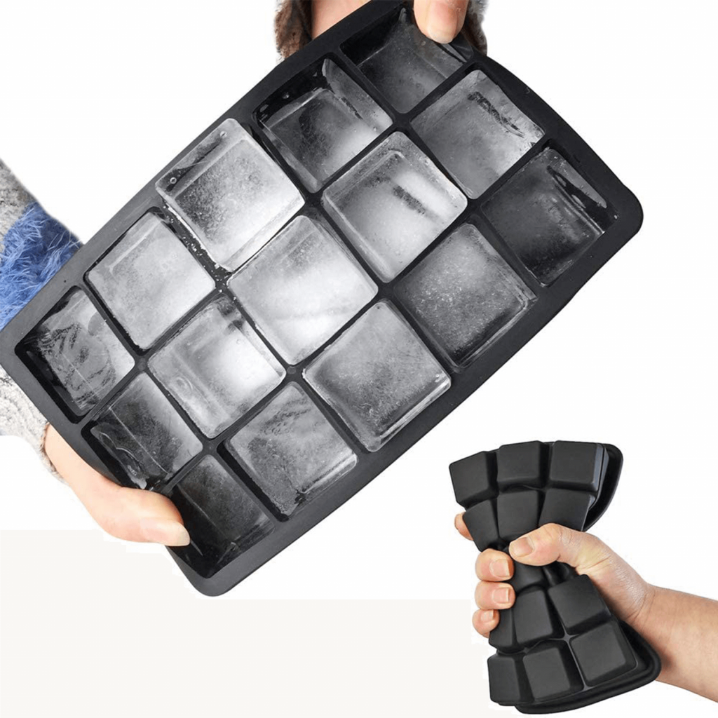 Black 2 Silicone Large Square Ice Cube Tray | RYCORE