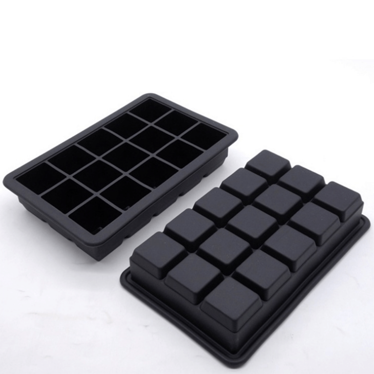 Set 2 Silicone Reusable Ice Cube Trays With Flexible Molds