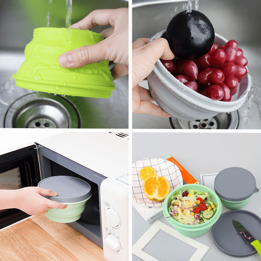 THE ZERO WASTE SILICONE COLLAPSIBLE BOWL WITH LID