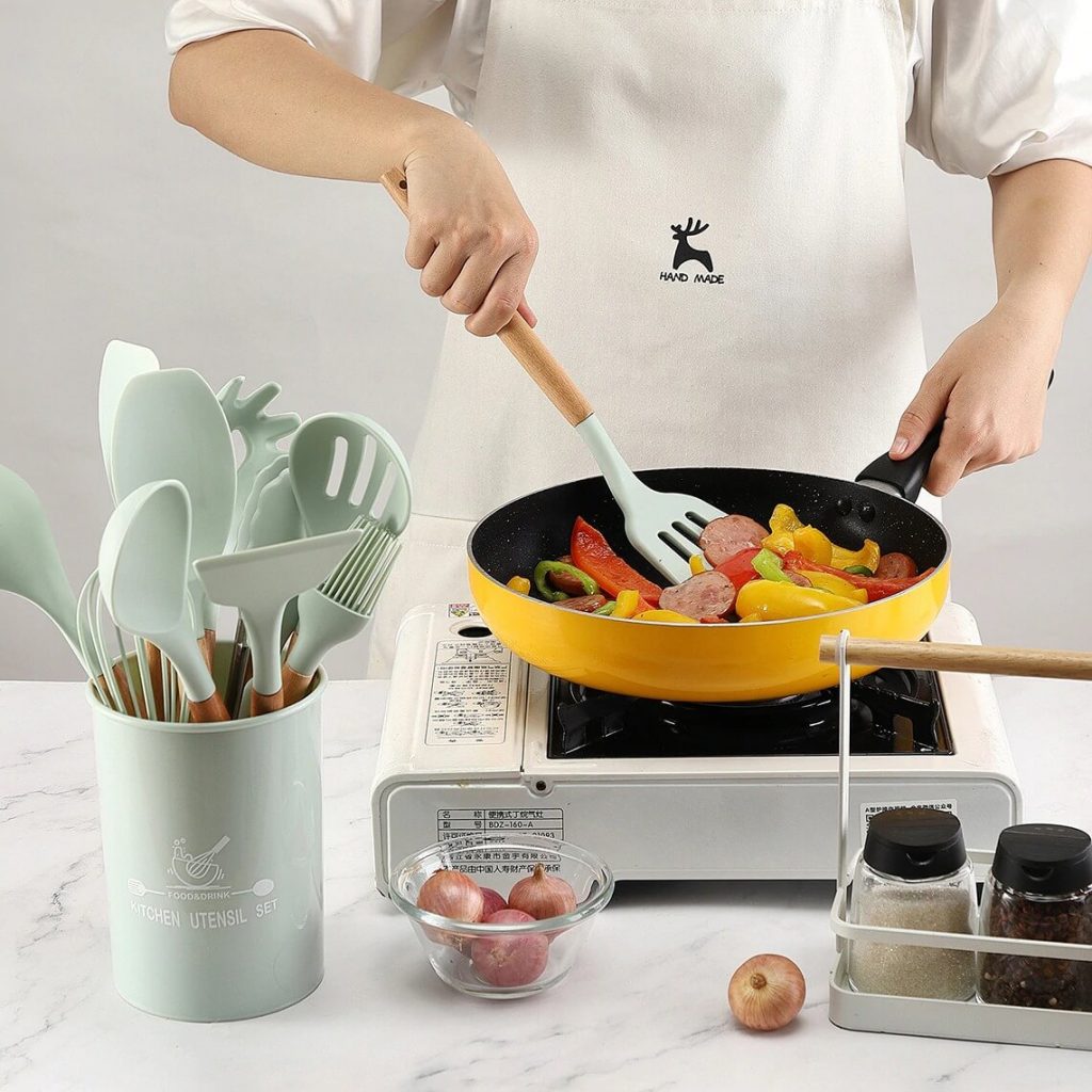 Zero Waste Cooking Utensils With 12 Safe Silicone Utensils