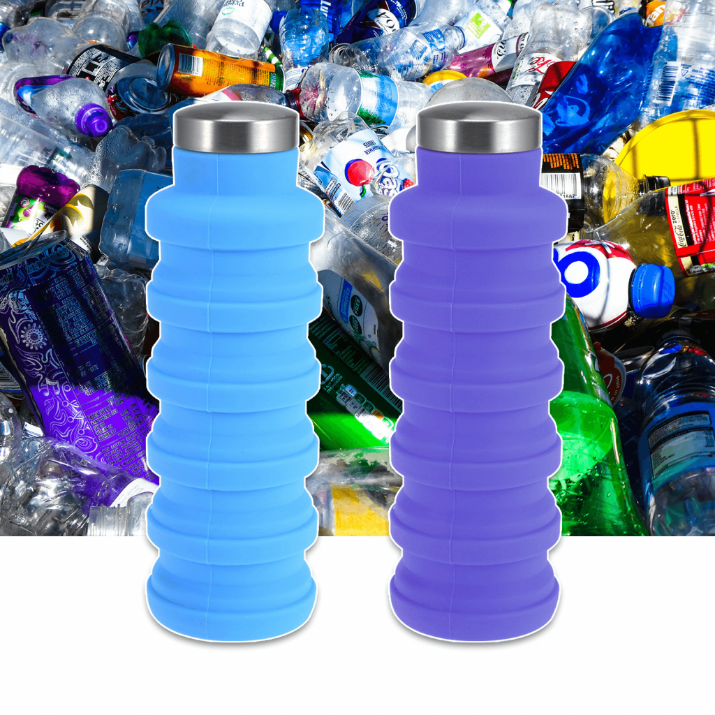 ZERO WASTE INITIATIVE - ZEROWASTEINITIATIVE.COM SILICONE PORTABLE ZERO WASTE WATER BOTTLE 500ML 25