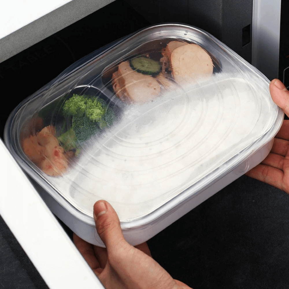 unwasted Reusable Silicone Lids – Versatile Freezer to Microwave Cover for  Food – Leak-Proof Silicone Stretch Lids for 3” - 12” Container, Bowl, or