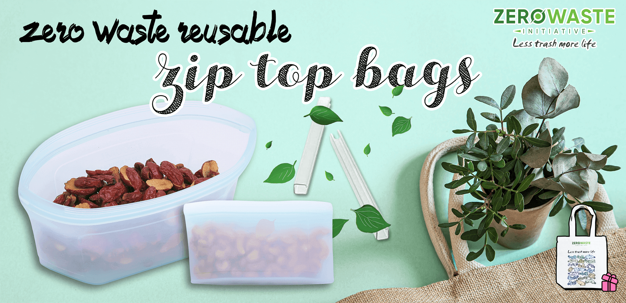 Zero Waste zippered bags