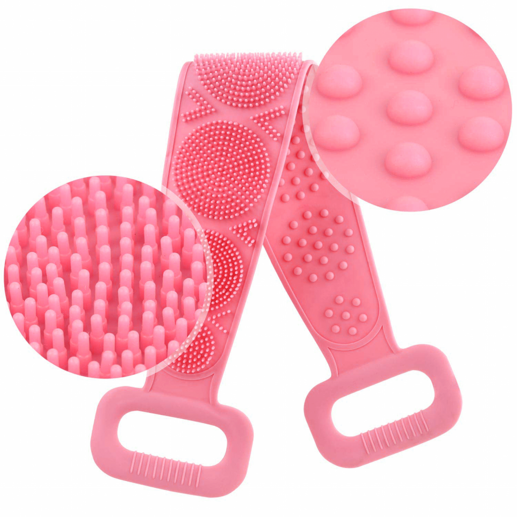 Back Scrubber Silicone Shower Brush Body Brush Body Scrubber, Pink