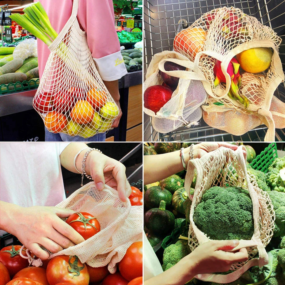 SET 5 REUSABLE ZERO WASTE SHOPPING BAGS