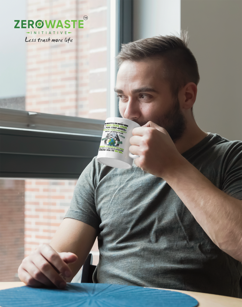 ZERO WASTE INITIATIVE - ZEROWASTEINITIATIVE.COM ENVIRONMENTAL POLLUTION WHITE MUG - ZERO WASTE INITIATIVE 18 4 ENVIRONMENTAL POLLUTION WHITE MUG - ZERO WASTE INITIATIVE 18