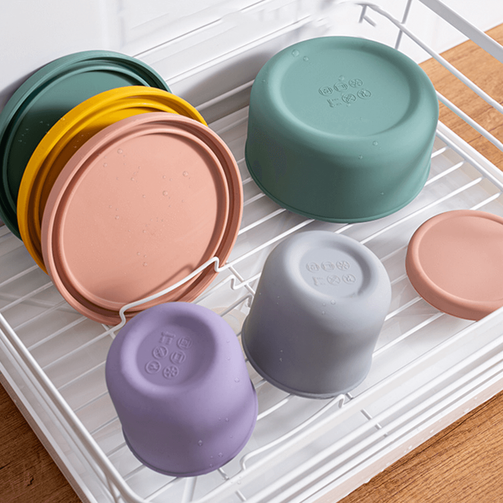 Silicone Food Storage Containers with BPA Free Airtight Plastic Lids –  ECOOH2