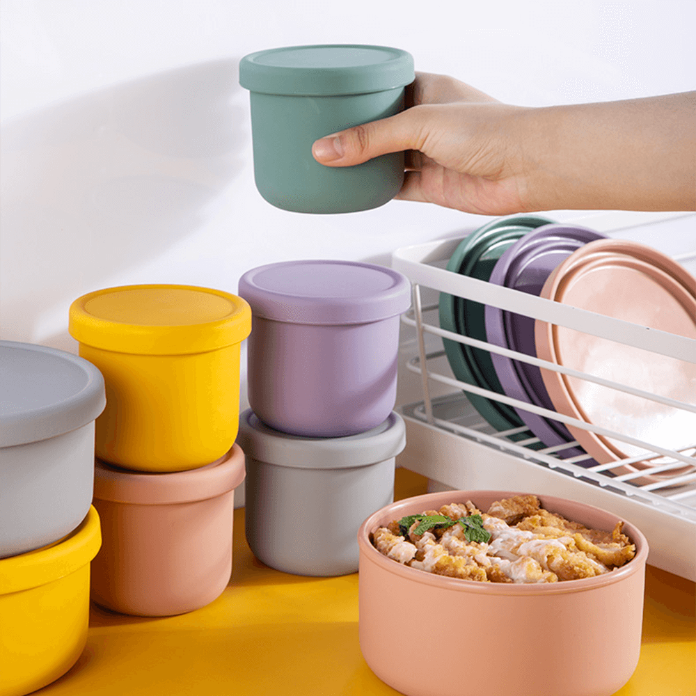 Silicone Food Storage Containers with BPA Free Airtight Plastic Lids –  ECOOH2