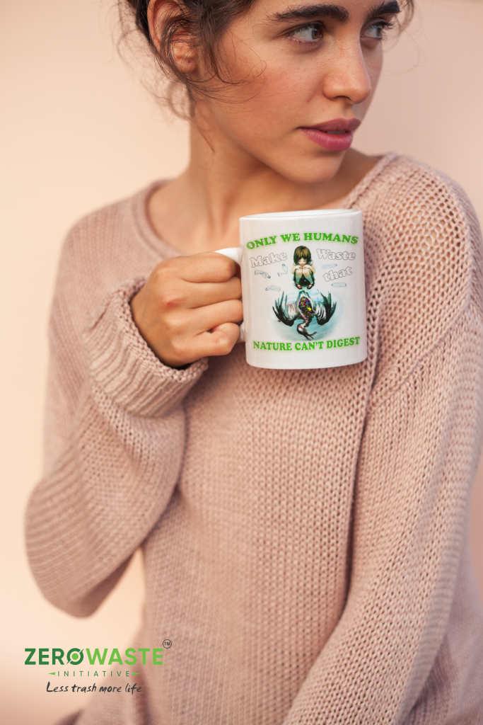 ZERO WASTE INITIATIVE - ZEROWASTEINITIATIVE.COM CONSUMPTION WASTE WHITE MUG - ZERO WASTE INITIATIVE 5 3 CONSUMPTION WASTE WHITE MUG - ZERO WASTE INITIATIVE 5