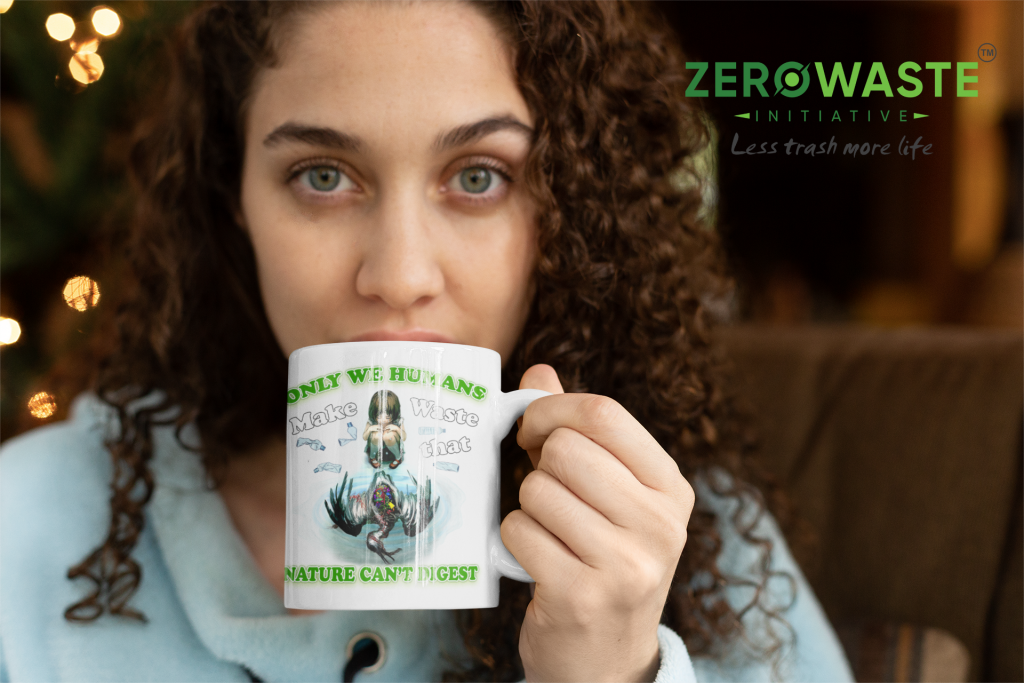 ZERO WASTE INITIATIVE - ZEROWASTEINITIATIVE.COM CONSUMPTION WASTE WHITE MUG - ZERO WASTE INITIATIVE 5 2 CONSUMPTION WASTE WHITE MUG - ZERO WASTE INITIATIVE 5