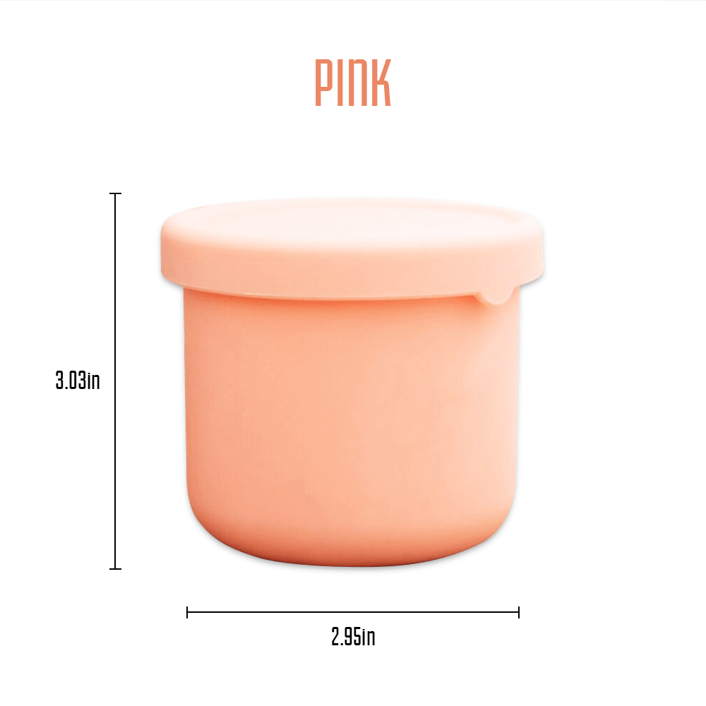 Silicone food container with lid (set of 2) - Pink – littlecomo