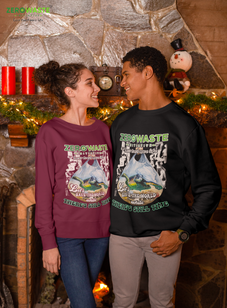 ZERO WASTE INITIATIVE - ZEROWASTEINITIATIVE.COM UNISEX LESS TRASH MORE LIFE CREW NECK SWEATSHIRT - ZERO WASTE INITIATIVE 9 14 UNISEX LESS TRASH MORE LIFE CREW NECK SWEATSHIRT - ZERO WASTE INITIATIVE 9