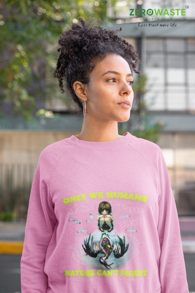 ZERO WASTE INITIATIVE - ZEROWASTEINITIATIVE.COM UNISEX CONSUMPTION WASTE CREW NECK SWEATSHIRT - ZERO WASTE INITIATIVE 5 17 UNISEX CONSUMPTION WASTE CREW NECK SWEATSHIRT - ZERO WASTE INITIATIVE 5