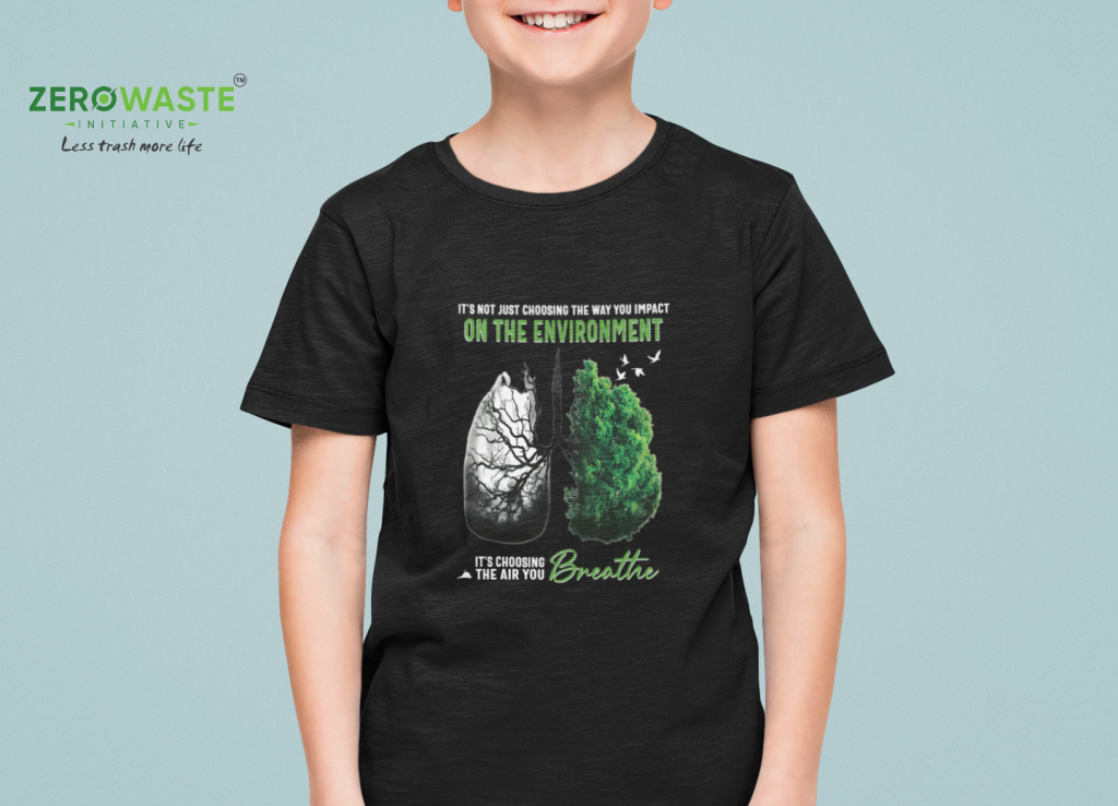 INSPIRATIONAL CHILD TEE, UNISEX THE AIR YOU BREATHE YOUTH T-SHIRT, CLIMATE CHANGE TEENAGE SHIRT, COTTON XS - XL, ZERO WASTE INITIATIVE CLOTHING GIFT