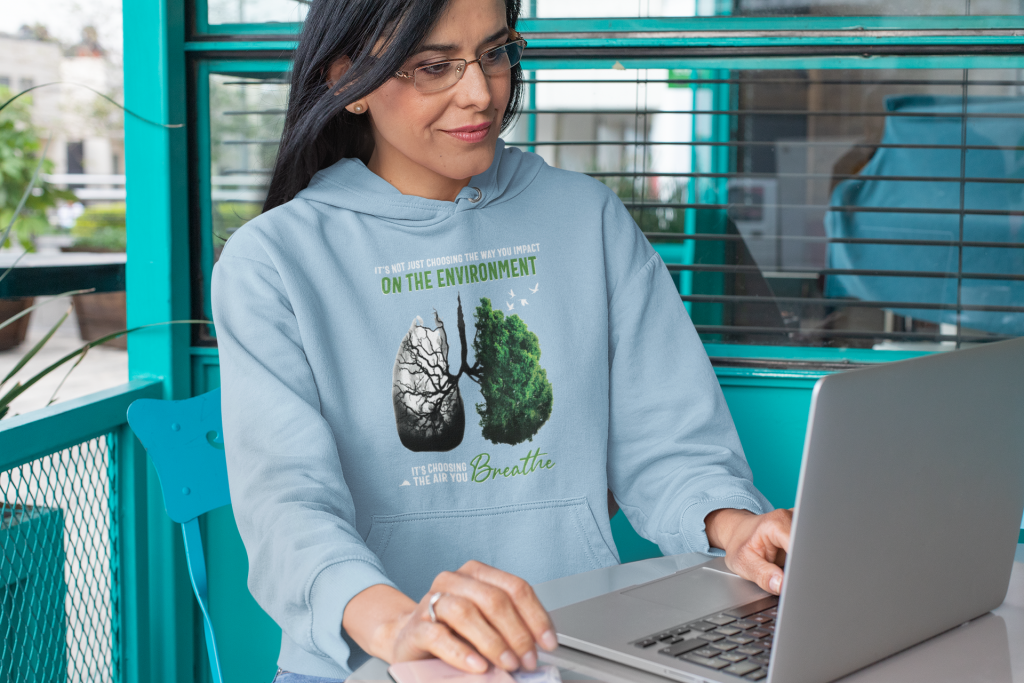 EARTH DAY PULLOVER, UNISEX THE AIR YOU BREATHE HOODIE, CLIMATE CHANGE TRENDY SWEATSHIRT, HUMANITARIAN JACKET, COTTON S - 5XL, ZERO WASTE CLOTHING GIFT