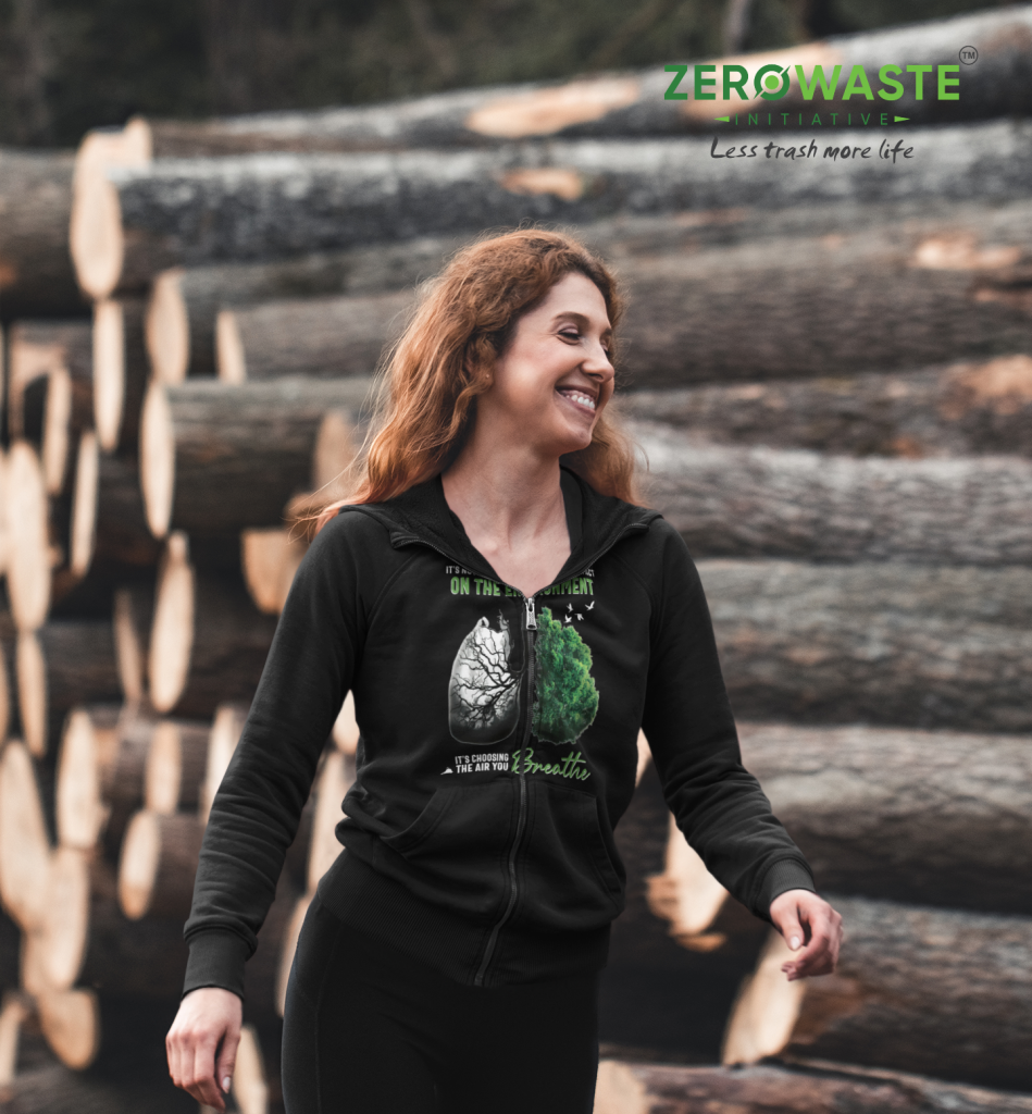 EARTH DAY SWEATER, UNISEX THE AIR YOU BREATHE ZIP HOODIE, NATURE PROVERB ZIPPER SWEATSHIRT, POLYESTER COTTON BLEND S - 5XL, ZERO WASTE CLOTHING GIFT