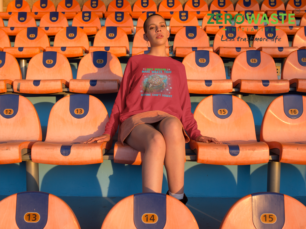 ZERO WASTE INITIATIVE - ZEROWASTEINITIATIVE.COM UNISEX PLASTIC WASTE CREW NECK SWEATSHIRT - ZERO WASTE INITIATIVE 23 15 UNISEX PLASTIC WASTE CREW NECK SWEATSHIRT - ZERO WASTE INITIATIVE 23