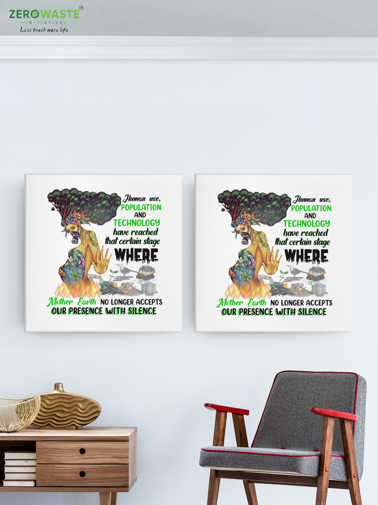 ZERO WASTE INITIATIVE - ZEROWASTEINITIATIVE.COM SAVE MOTHER EARTH MATTE CANVAS (1.25") - ZERO WASTE INITIATIVE 25 13 SAVE-MOTHER-EARTH-MATTE-CANVAS-ZERO-WASTE