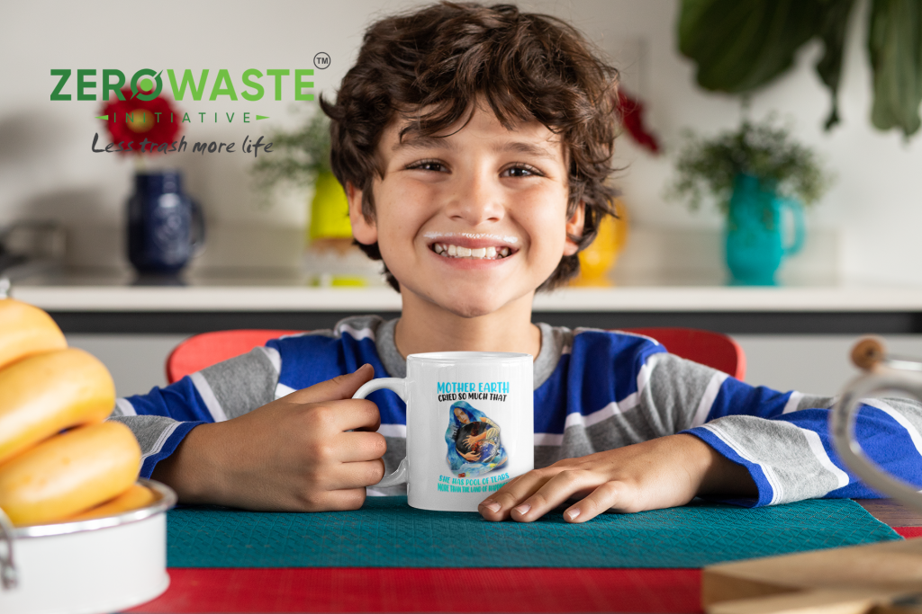 ZERO WASTE INITIATIVE - ZEROWASTEINITIATIVE.COM CRYING EARTH WHITE MUG - ZERO WASTE INITIATIVE 8 2 CRYING EARTH WHITE MUG - ZERO WASTE INITIATIVE 8