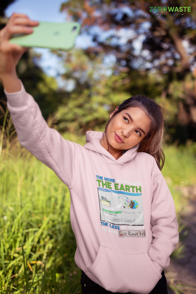 NATURE PULLOVER SWEATER, UNISEX EARTH POLLUTION HOODIE, PLASTIC WASTE SWEATSHIRT, ENVIRONMENTAL THREAT JACKET, COTTON S - 5XL, AWARENESS GRAPHIC GIFT