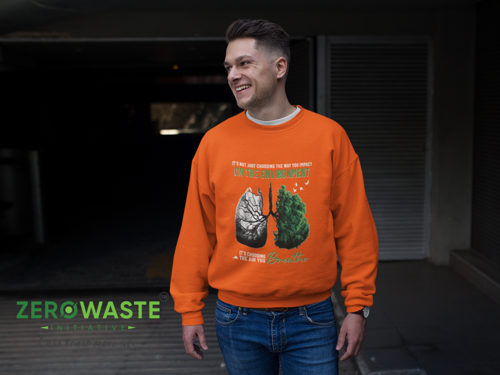 ZERO WASTE INITIATIVE - ZEROWASTEINITIATIVE.COM UNISEX THE AIR YOU BREATHE CREW NECK SWEATSHIRT - ZERO WASTE INITIATIVE 30 14 UNISEX THE AIR YOU BREATHE CREW NECK SWEATSHIRT - ZERO WASTE INITIATIVE 30