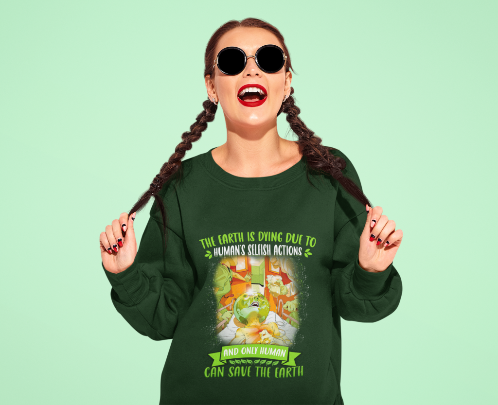 INSPIRATIONAL QUOTE SORORITY JUMPER, UNISEX SELFISH ACTIONS CREW NECK SWEATSHIRT, EARTH THREAT JUMPER WOMEN, POLYESTER COTTON BLEND S-5XL, ACTIVIST CLOTHES GIFT