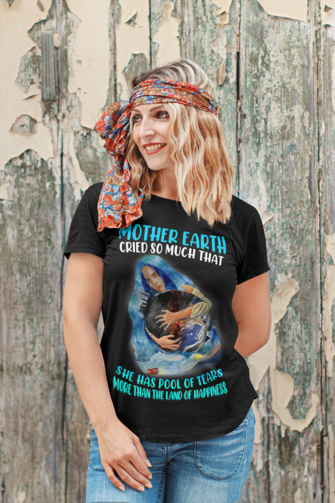 SAD EARTH SUMMER TEE GIFT, EARTH DAY TRENDING SHIRT, UNISEX CRYING EARTH T-SHIRT, MOTHER EARTH AESTHETIC SHIRT, CRYING EARTH TEAR QUOTE TEE, COTTON S - 6XL