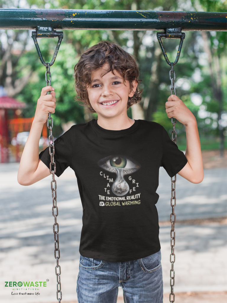 ENVIRONMENTAL KID TEE, UNISEX CLIMATE GRIEF YOUTH T-SHIRT, GLOBAL WARMING, ACTIVIST JUVENILE SHIRT, COTTON XS-XL, ZERO WASTE INITIATIVE CLOTHING GIFT