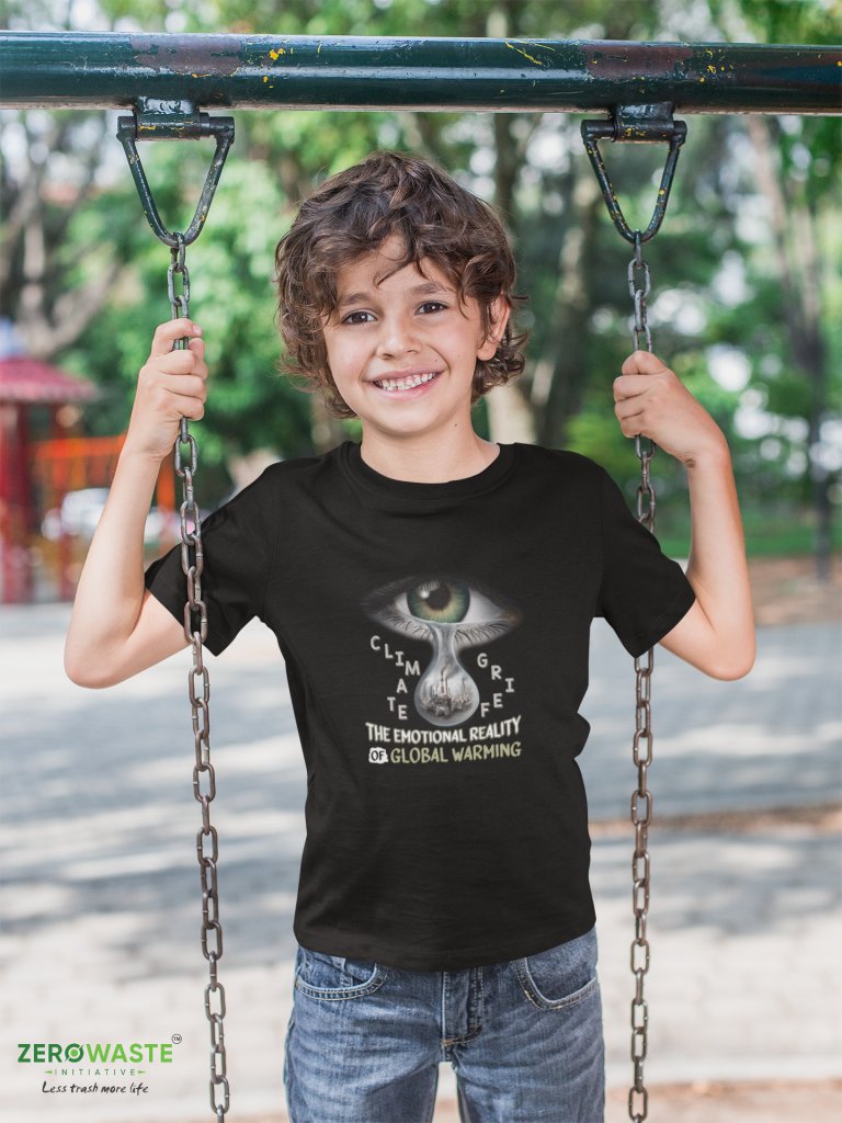 Environmental Kid Tee, Unisex Climate Grief Youth T-Shirt, Global Warming, Activist Juvenile Shirt, Cotton XS-XL, Zero Waste Initiative Clothing Gift