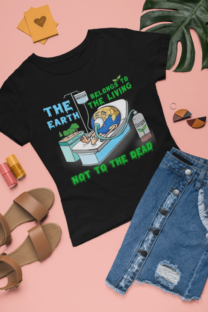 ZERO WASTE INITIATIVE CLOTHING GIFT, ECO FRIENDLY GRAPHIC TEE, UNISEX EARTH DEATH T-SHIRT, GLOBAL AWARENESS SHIRT, SAVE THE EARTH T SHIRT, COTTON S - 6XL