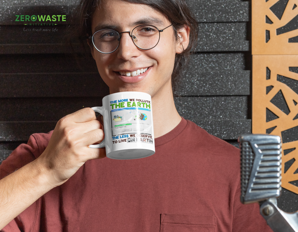 ZERO WASTE INITIATIVE - ZEROWASTEINITIATIVE.COM EARTH POLLUTION WHITE MUG - ZERO WASTE INITIATIVE 20 2 EARTH POLLUTION WHITE MUG - ZERO WASTE INITIATIVE 20