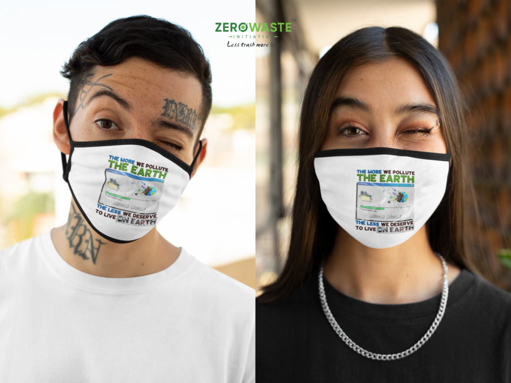EARTH POLLUTION POLYBLEND FACE MASK ZERO WASTE INITIATIVE 20
