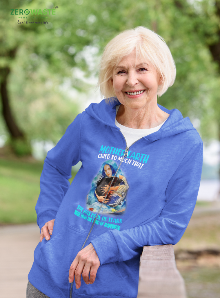 EARTH DAY ART SWEATER, UNISEX CRYING EARTH ZIP HOODIE, MOTHER EARTH PINTEREST SWEATSHIRT, POLYESTER COTTON BLEND S - 5XL, SAD EARTH CLOTHING GIFT