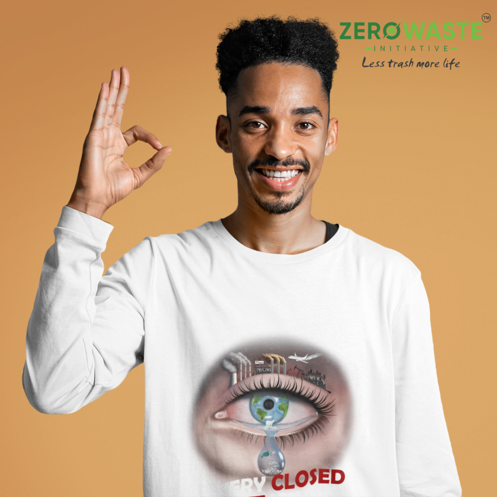 ZERO WASTE INITIATIVE - ZEROWASTEINITIATIVE.COM UNISEX FACE THE FACT LONG SLEEVE -ZERO WASTE INITIATIVE 11 14 UNISEX FACE THE FACT LONG SLEEVE -ZERO WASTE INITIATIVE 11