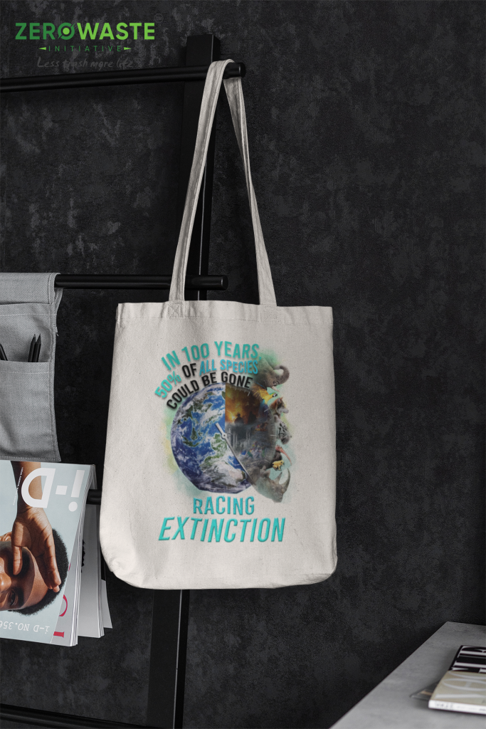 RACING EXTINCTION CANVAS TOTE BAG ZERO WASTE INITIATIVE 3