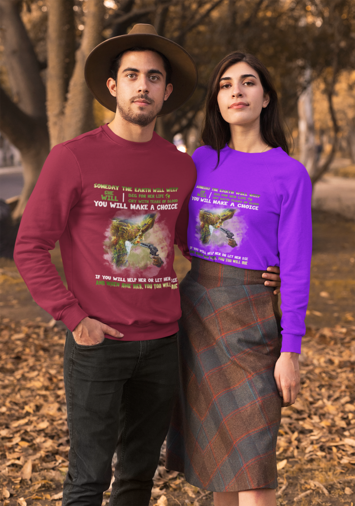 EARTH DAY FALL PULLOVER, UNISEX SAVE THE EARTH LONG SLEEVE, EARTH THREAT, SAVE PLANET QUOTE SWEATER, ULTRA COTTON S - 5XL, ZERO WASTE INITIATIVE GIFT