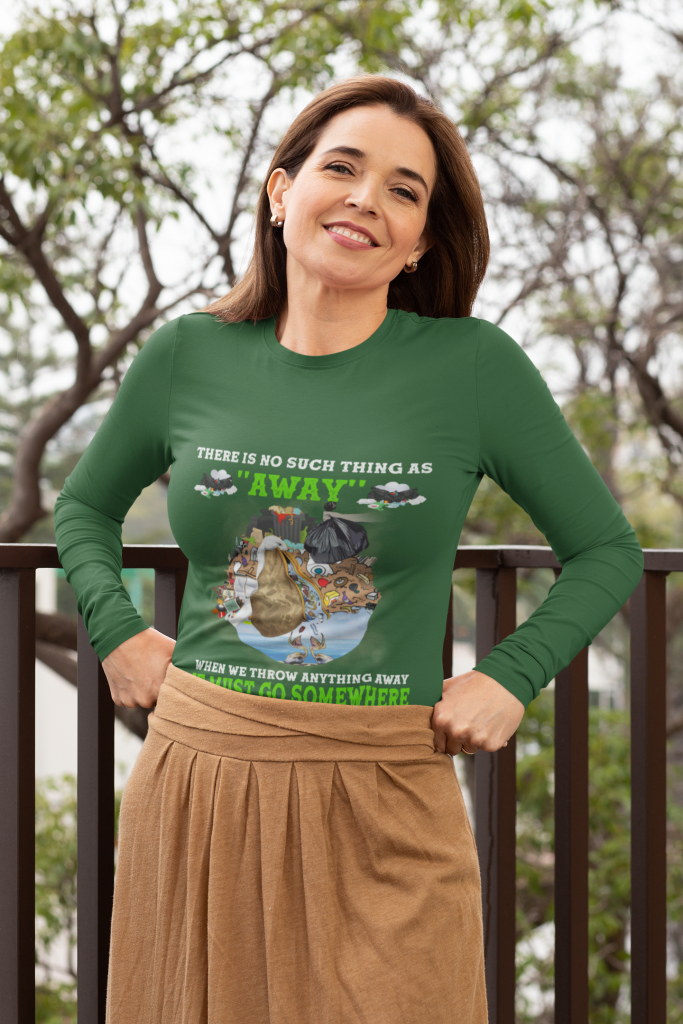 ENVIRONMENTAL MOTIVATIONAL SHIRT, UNISEX ELIMINATING WASTE LONG SLEEVE, LESS GARBAGE SOFT SWEATER, ULTRA COTTON S - 5XL, ZERO WASTE INITIATIVE GIFT