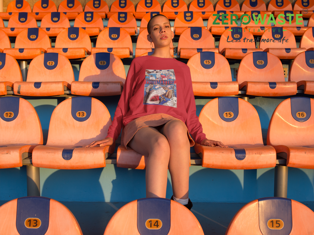 ZERO WASTE INITIATIVE - ZEROWASTEINITIATIVE.COM UNISEX OCEAN MATTER CREW NECK SWEATSHIRT - ZERO WASTE INITIATIVE 12 16 UNISEX OCEAN MATTER CREW NECK SWEATSHIRT - ZERO WASTE INITIATIVE 12