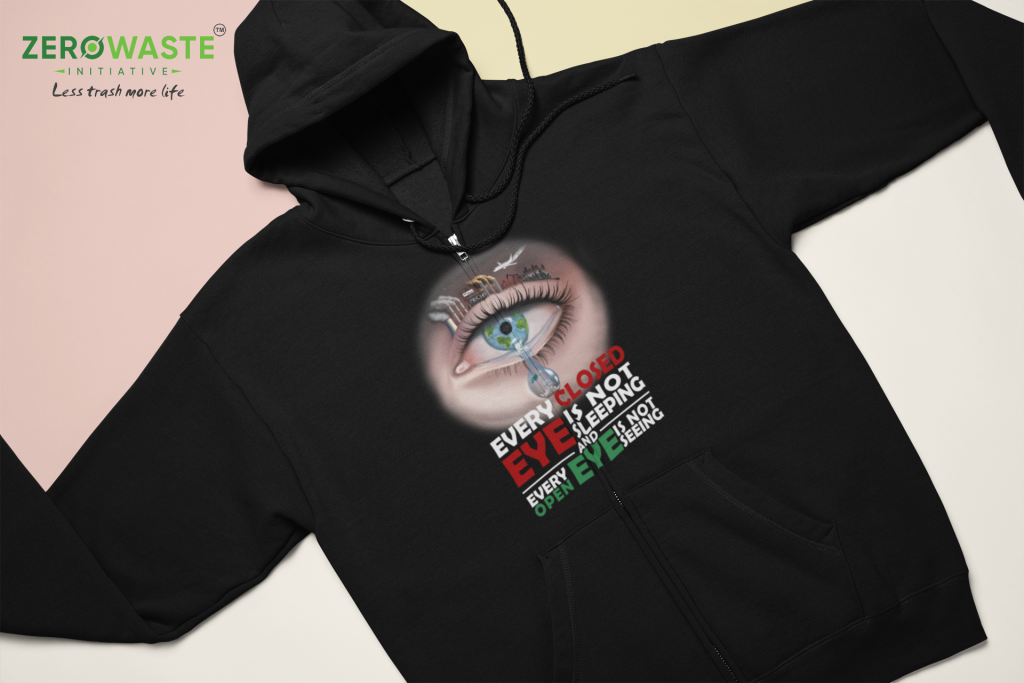 INSPIRATIONAL QUOTE SWEATER, UNISEX FACE THE FACT ZIP HOODIE, EARTH THREAT ZIP UP SWEATSHIRT, POLYESTER COTTON BLEND S - 5XL, ZERO WASTE CLOTHING GIFT