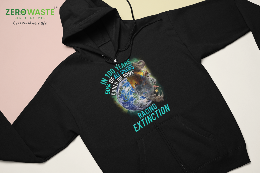 NATURE ZIP UP SWEATER, UNISEX RACING EXTINCTION ZIP HOODIE, EXISTENTIAL THREAT QUOTE SWEATSHIRT, POLYESTER COTTON BLEND S - 5XL, PROTEST CLOTHING GIFT