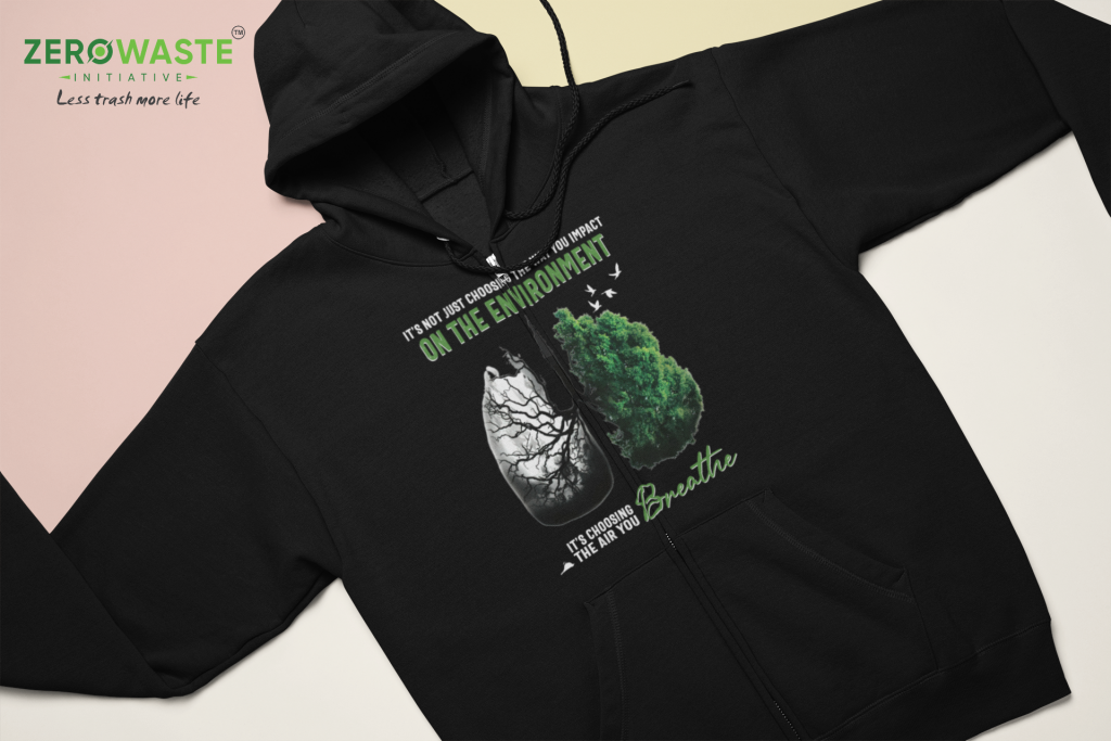 EARTH DAY SWEATER, UNISEX THE AIR YOU BREATHE ZIP HOODIE, NATURE PROVERB ZIPPER SWEATSHIRT, POLYESTER COTTON BLEND S - 5XL, ZERO WASTE CLOTHING GIFT