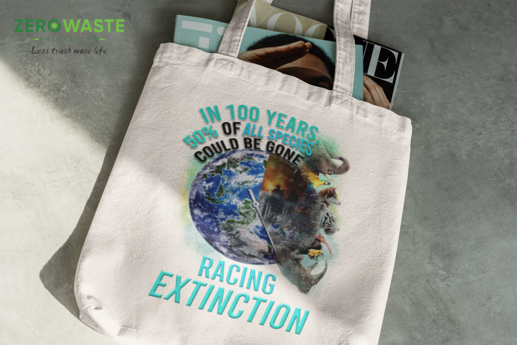 RACING EXTINCTION CANVAS TOTE BAG ZERO WASTE INITIATIVE 3