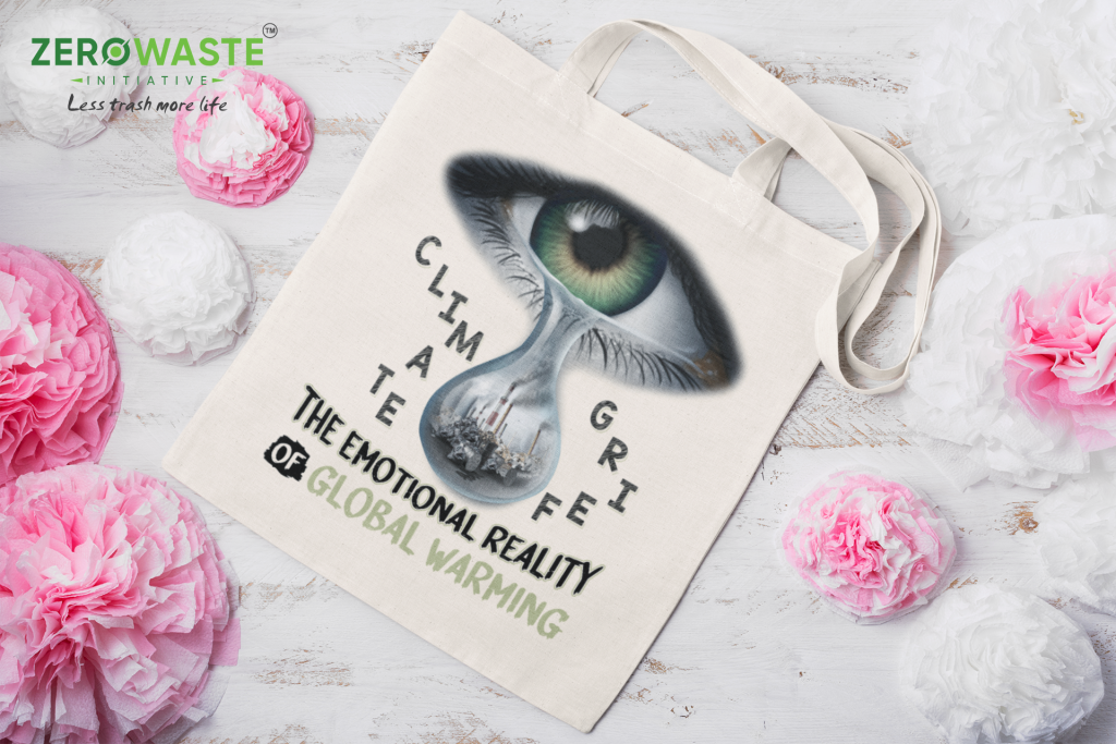 CLIMATE GRIEF CANVAS TOTE BAG ZERO WASTE INITIATIVE 31