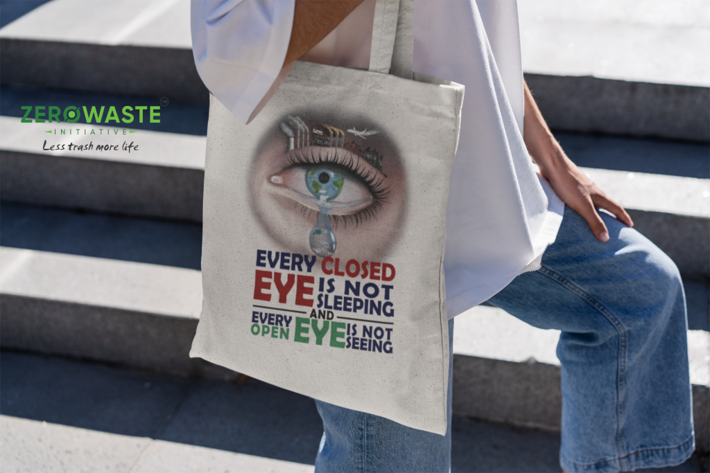 FACE THE FACT CANVAS TOTE BAG ZERO WASTE INITIATIVE 11