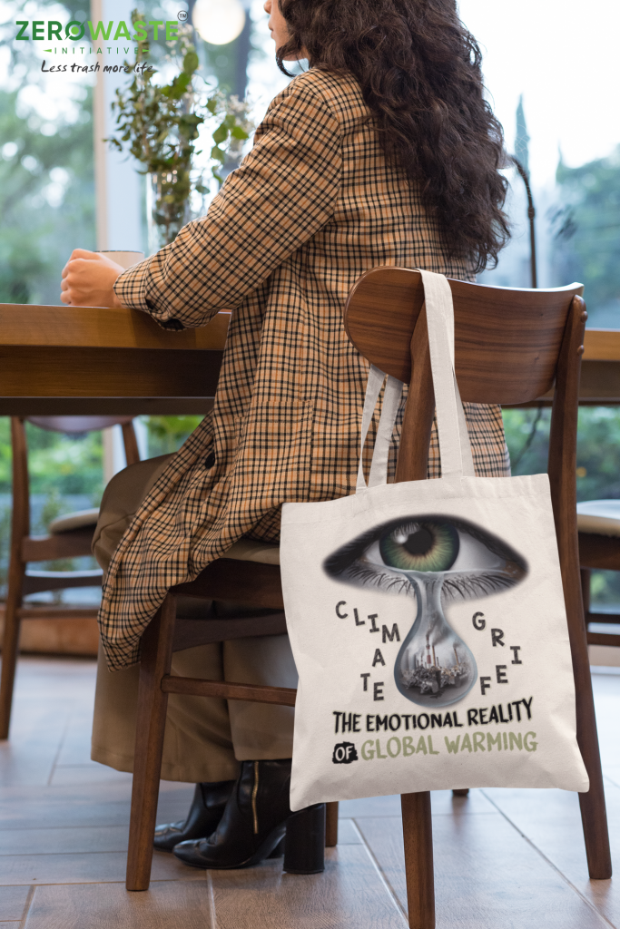 CLIMATE GRIEF CANVAS TOTE BAG ZERO WASTE INITIATIVE 31