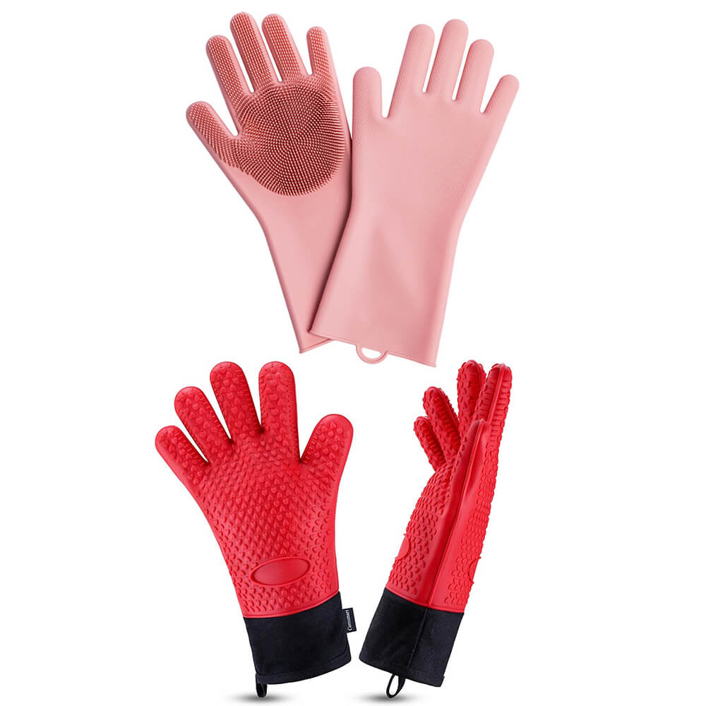 Zero Waste Initiative - zerowasteinitiative.com Set 2 Silicone Reusable Zero Waste Kitchen Gloves 35