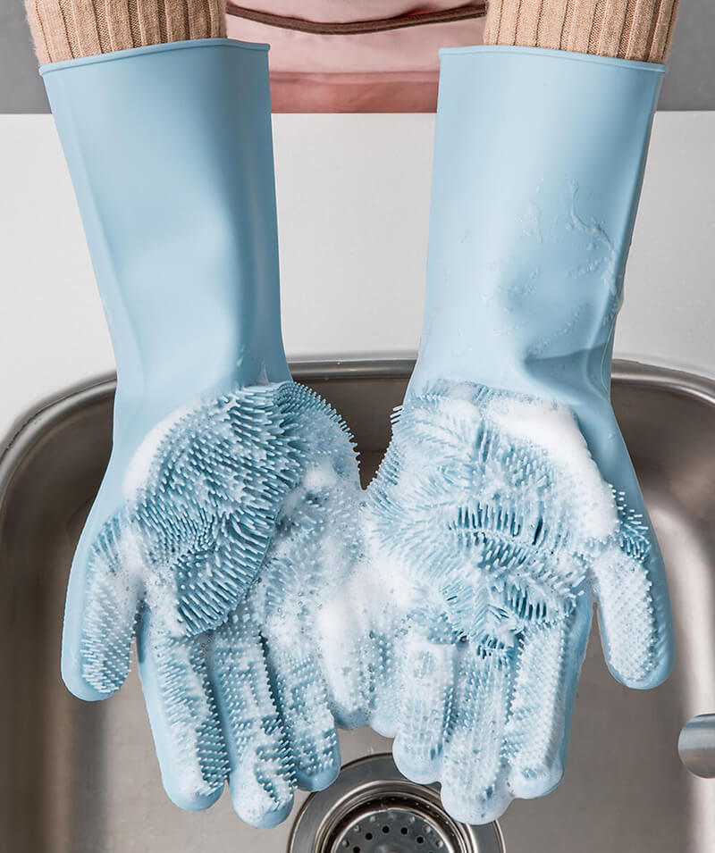 ZERO WASTE INITIATIVE - ZEROWASTEINITIATIVE.COM SET 2 SILICONE REUSABLE ZERO WASTE KITCHEN GLOVES 31